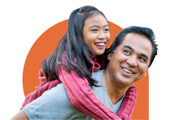 A person carrying a child on their back