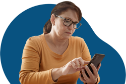 A woman holding a phone